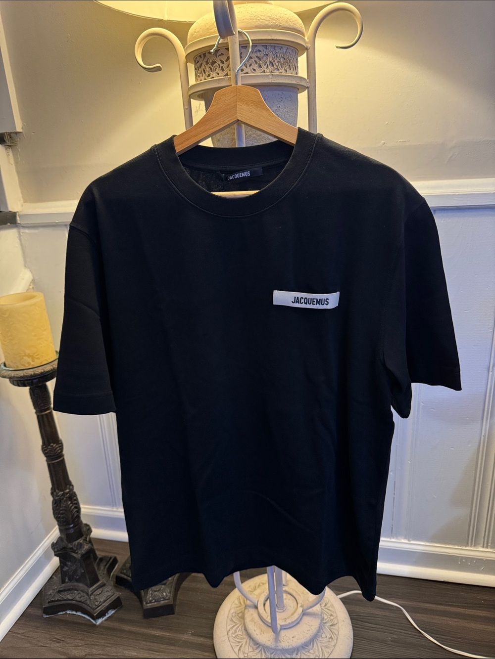 Jacquemus Black Short-Sleeve Logo Tee